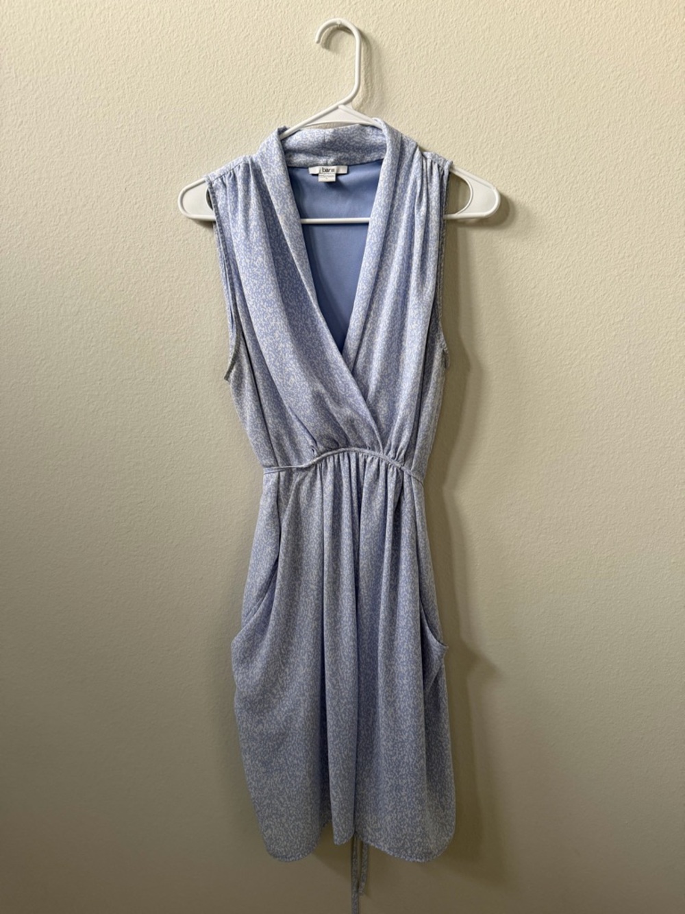 Bar III Pale Blue Sleeveless Wrap Midi Dress